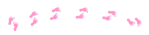 baby steps pink row footprints
